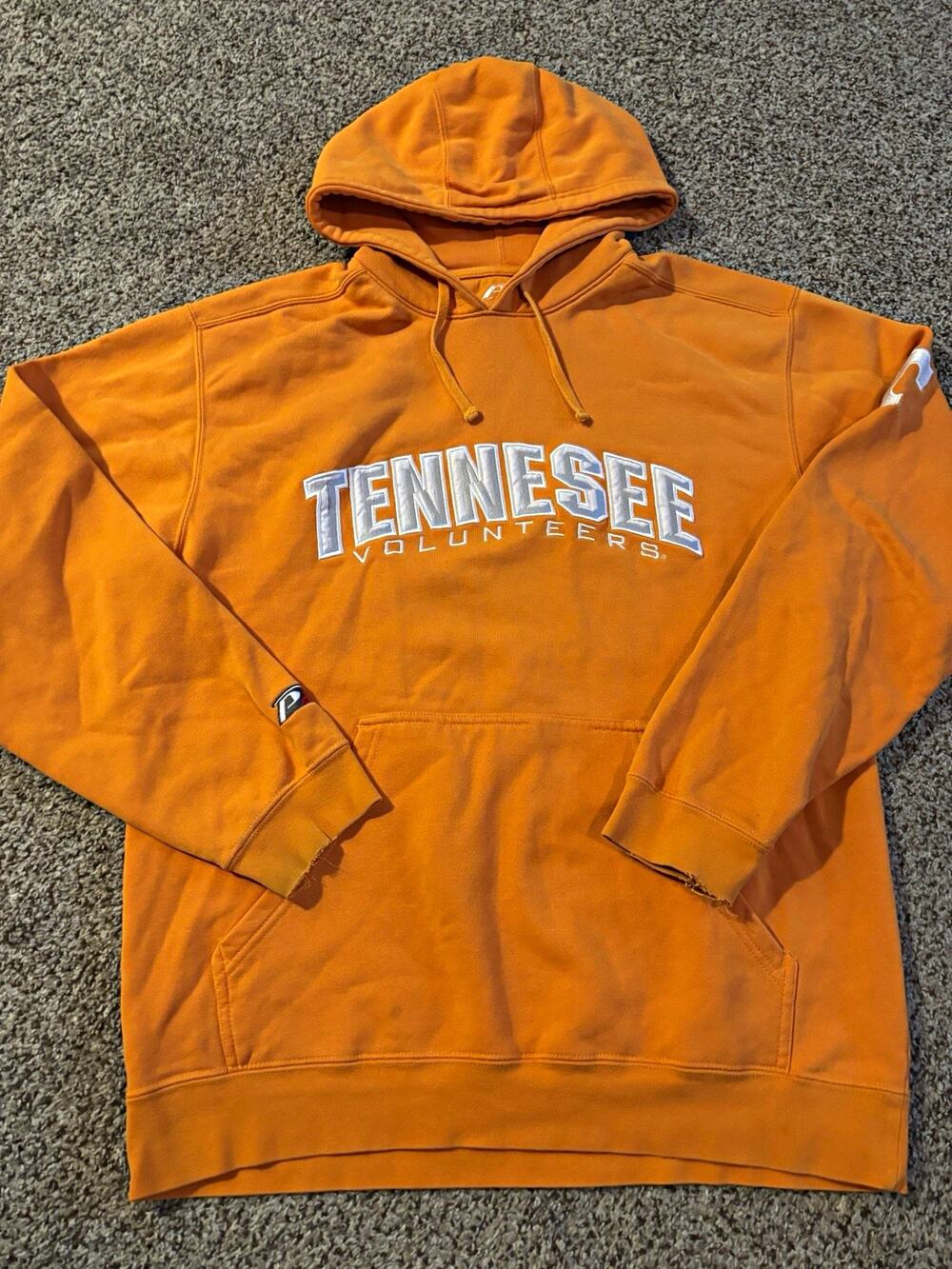 P2 Tennessee Volunteers Pullover Hoodie Sweatshirt Spellout T Logo Orange Size L